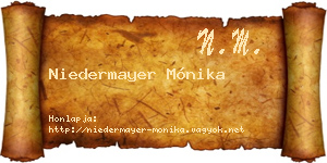 Niedermayer Mónika névjegykártya